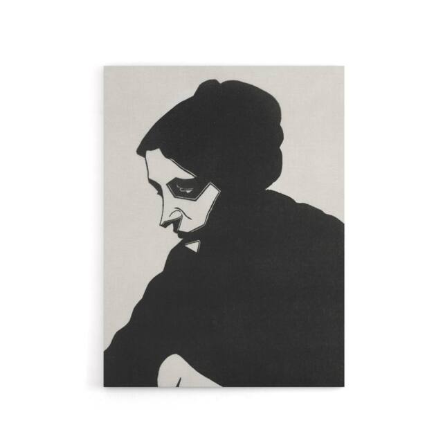 "Artery8 Stylised Portrait of a Woman De Mesquita Canvas Wall Art Print in Black - Size: W12"" x H16""" - image 1