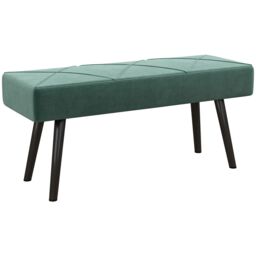 HOMCOM End of Bed Bench, Upholstered Hallway Bedroom with Steel Legs in Green - thumbnail 2