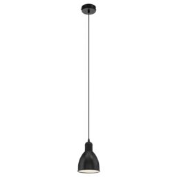 Loops Hanging Ceiling Pendant Light Black & White Steel 1 x 40W E27 Bulb