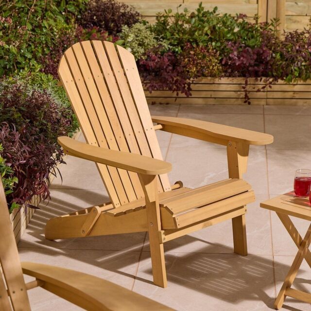 Rowlinsons Sandown Folding Adirondack Chair - Timber - L87 x W78.5 x H92 cm in Brown - image 1