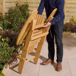 Rowlinsons Sandown Folding Adirondack Chair - Timber - L87 x W78.5 x H92 cm in Brown - thumbnail 7