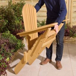 Rowlinsons Sandown Folding Adirondack Chair - Timber - L87 x W78.5 x H92 cm in Brown - thumbnail 8