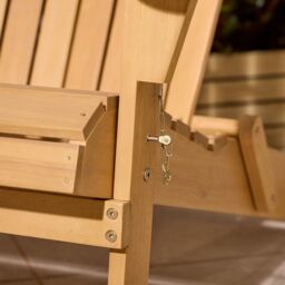 Rowlinsons Sandown Folding Adirondack Chair - Timber - L87 x W78.5 x H92 cm in Brown - thumbnail 5