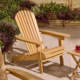 Rowlinsons Sandown Folding Adirondack Chair - Timber - L87 x W78.5 x H92 cm in Brown - thumbnail 1