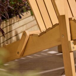 Rowlinsons Sandown Folding Adirondack Chair - Timber - L87 x W78.5 x H92 cm in Brown - thumbnail 3