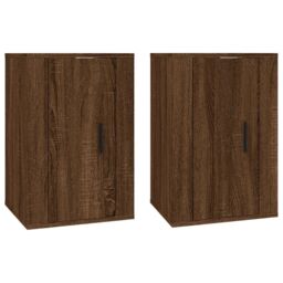Berkfield Home Wall Mounted TV Cabinets 2 pcs Brown Oak 40x34.5x60 cm - thumbnail 2