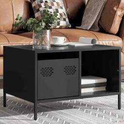 Berkfield Home Sturdy Coffee Table Black 68.5x50x43.5 cm Cold-rolled Steel - thumbnail 4