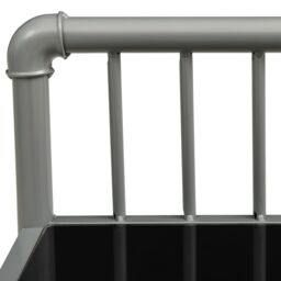 Berkfield Home Bedside Cabinets 2 pcs Grey & Black Metal & Glass - thumbnail 6