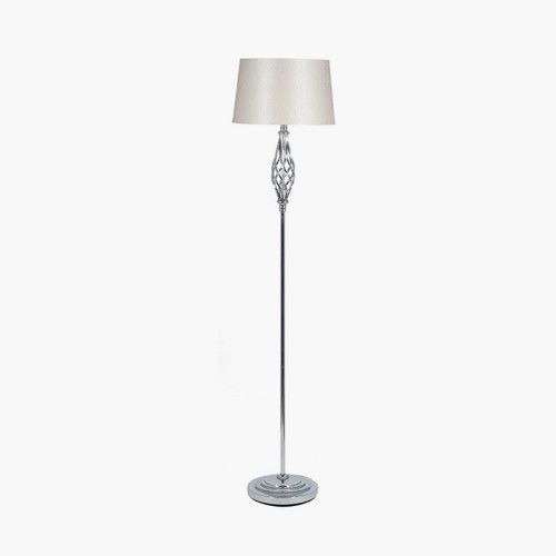Ruma Elegant Silver Metal Swirl Modern Living Room Lamp Twist Design - image 1