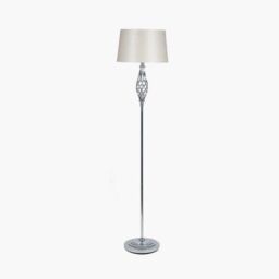 Ruma Elegant Silver Metal Swirl Modern Living Room Lamp Twist Design - thumbnail 1