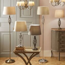 Ruma Elegant Silver Metal Swirl Modern Living Room Lamp Twist Design - thumbnail 5