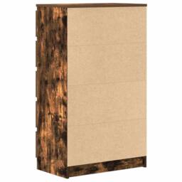 Berkfield Home Elegant Drawer Cabinet Smoked Oak 60x36x103 cm Engineered Wood in Brown - Size: 60 x 36 x 103 cm - thumbnail 6