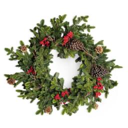 Shatchi Christmas Wreath 80cm PE Material Door Wreath for Door in Green - Size: 800mm