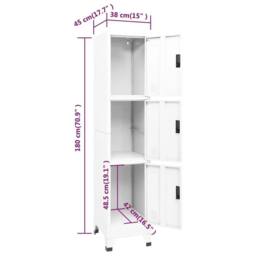 Berkfield Home Locker Cabinet White 38x45x180 cm Steel - Size: 38 x 45 x 180 cm - thumbnail 8