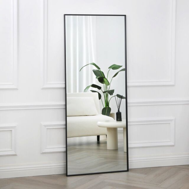 Home Garden Direct Anax - Full Length Mirror with Black Frame - 160x65cm - Size: 160x65 cm - image 1