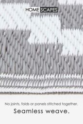 Homescapes Luxury Outdoor Rug Waterproof Reversible, Grey Zoe Geometric - Size: 75 cm x 200 cm - thumbnail 4