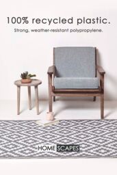Homescapes Luxury Outdoor Rug Waterproof Reversible, Grey Zoe Geometric - Size: 75 cm x 200 cm - thumbnail 3