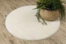 RugsX Dywaniki Łazienkowe Rug in White - Size: 100 cm diameter - thumbnail 5