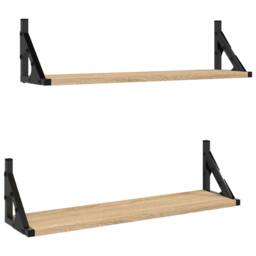 Berkfield Home Wall Shelves 2 pcs Sonoma Oak 60x15x15.5 cm in Light Brown
