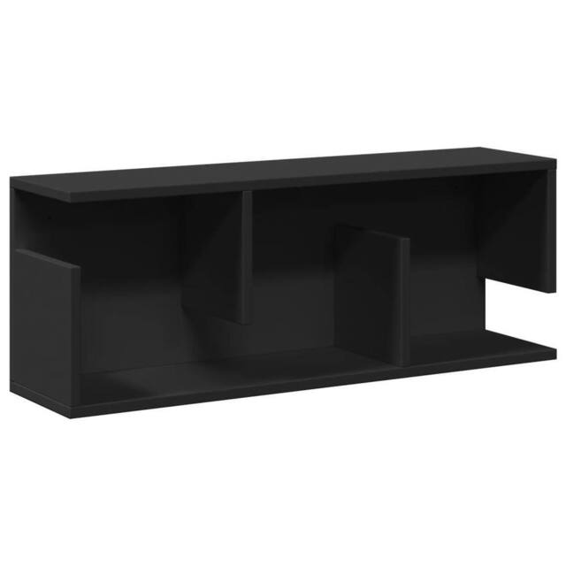 Berkfield Home Wall Cabinet 80x20x30 cm Black Engineered Wood - Size: 80 x 20 x 30 cm - image 1