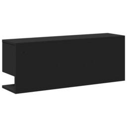 Berkfield Home Wall Cabinet 80x20x30 cm Black Engineered Wood - Size: 80 x 20 x 30 cm - thumbnail 6