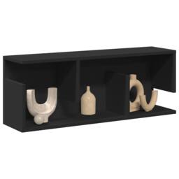 Berkfield Home Wall Cabinet 80x20x30 cm Black Engineered Wood - Size: 80 x 20 x 30 cm - thumbnail 2