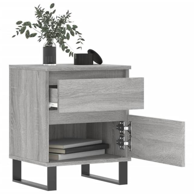 Berkfield Home Modern Bedside Cabinets 2 pcs Grey Sonoma 40x35x50 cm Engineered Wood - Size: 40 x 35 x 50 cm - image 1