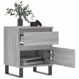 Berkfield Home Modern Bedside Cabinets 2 pcs Grey Sonoma 40x35x50 cm Engineered Wood - Size: 40 x 35 x 50 cm - thumbnail 1