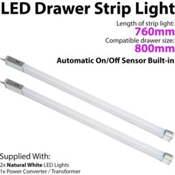 Loops 2x 800mm LED Drawer Strip Light AUTO ON/OFF PIR SENSOR Kitchen Cupboard Door - thumbnail 1