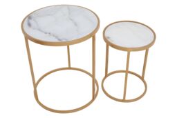 Orsina Elegant Set Of Two Nesting Tables, Versatile Nesting Table For Livingroom, Durable Modern Nesting Tables in Gold - thumbnail 3