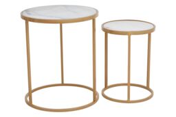 Orsina Elegant Set Of Two Nesting Tables, Versatile Nesting Table For Livingroom, Durable Modern Nesting Tables in Gold - thumbnail 2