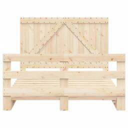 Berkfield Home Beautiful Bed Frame without Mattress with Headboard 140x200 cm So in Light Brown - thumbnail 5