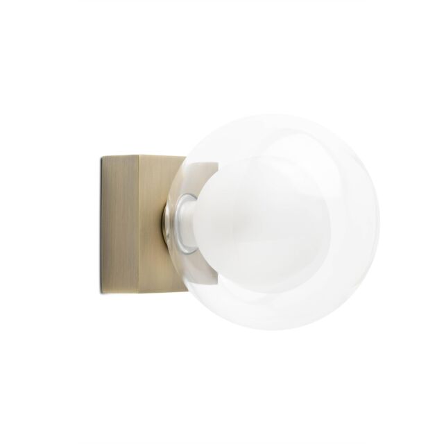 Netlighting Perla Bathroom Antique Brass Globe Wall Light 1x g9 in Yellow - image 1