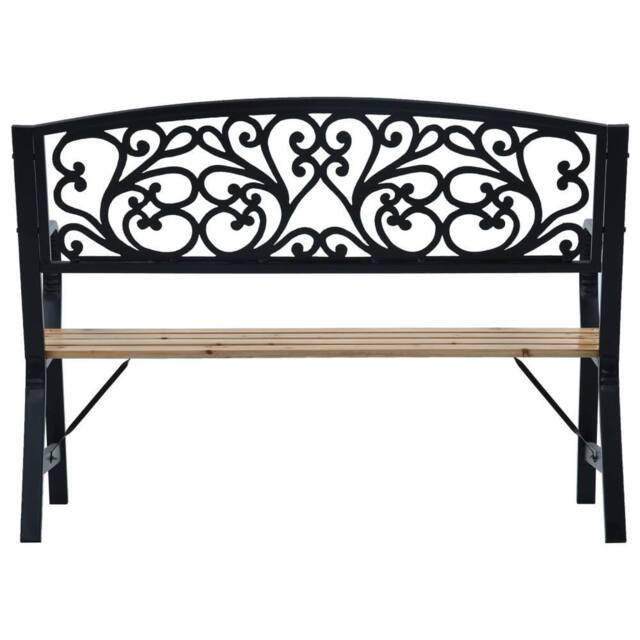 Berkfield Home Beautiful Garden Bench 120 cm Wood in Black - image 1