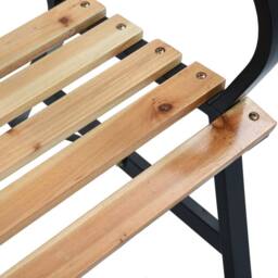 Berkfield Home Beautiful Garden Bench 120 cm Wood in Black - thumbnail 6