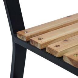 Berkfield Home Beautiful Garden Bench 120 cm Wood in Black - thumbnail 5