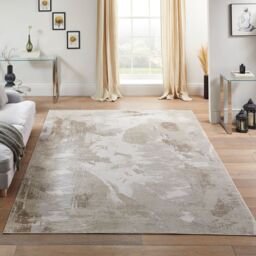 The Rug Shop UK Beige Abstract Modern Easy To Clean Ivory Area Rug - Size: 240 cm x 320 cm - thumbnail 1
