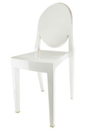 Fusion Living Ghost Style Plastic Victoria Dining Chair in Ivory - thumbnail 2