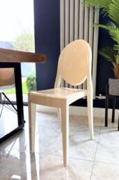 Fusion Living Ghost Style Plastic Victoria Dining Chair in Ivory - thumbnail 1