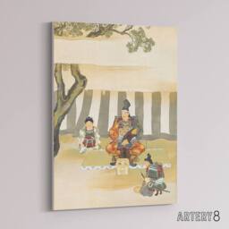 "Artery8 Kusunoki Masashige Before Battle Canvas Wall Art Print Sekka in Green - Size: W18"" x H24""" - thumbnail 2