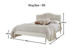 Time4sleep Liberty Rattan Wooden - Bed Frame in White - Size: King - thumbnail 4
