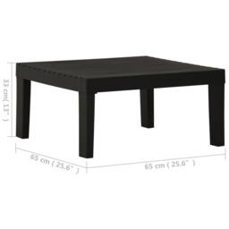 Berkfield Home Garden Lounge Table Plastic Grey - thumbnail 5