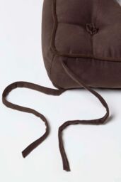 Homescapes Faux Suede Coccyx Cushion with Ties in Brown - Size: 40 cm x 40 cm - thumbnail 4