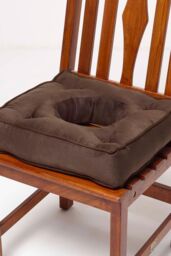 Homescapes Faux Suede Coccyx Cushion with Ties in Brown - Size: 40 cm x 40 cm