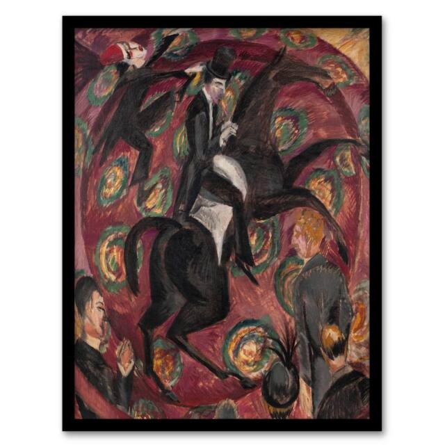 Artery8 Circus Rider Castanets Dancers Kirchner Framed Wall Art Print in Red - Size: A3 - image 1