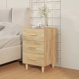 Berkfield Home Bedside Cabinet Sonoma Oak 40x40x66 cm Engineered Wood in Light Tan - Size: 40 x 40 x 66 cm - thumbnail 3