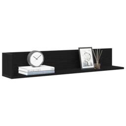 Berkfield Home Wall Shelves 2 pcs Black 100x16.5x16.5 cm Engineered Wood - thumbnail 1