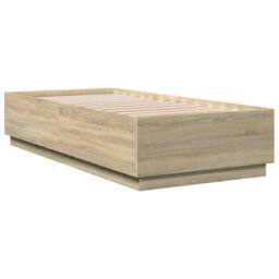 Berkfield Home Bed Frame without Mattress Sonoma Oak 100x200 cm in Light Brown - thumbnail 3