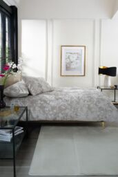 The Lyndon Company Crushed Velvet Chatsworth Printed Duvet Cover Set - Deyongs 1846 in Natural - Size: King - thumbnail 4