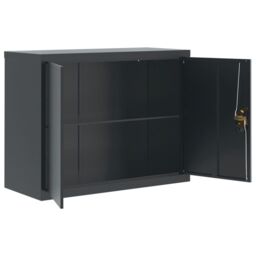 Berkfield Home File Cabinet Anthracite 90x40x70 cm Steel in Black - Size: 90 x 40 x 70 cm - thumbnail 4